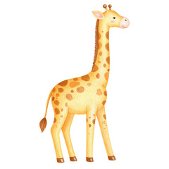 Obraz premium Cute giraffe illustration with playful expression