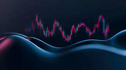 Abstract Financial Data Graph With Dark Background