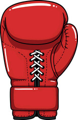 Red Boxing Glove Vector Illustration - Sports Equipment Clipart