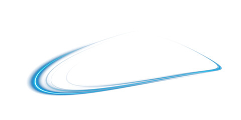 Blue Energy Ring PNG with Glowing Swirl Effect and Light Trails on Transparent Background for Futuristic Tech or Sci-Fi Design