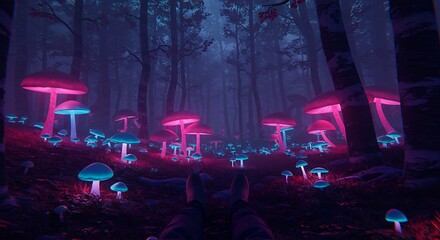 Neon Forest: A Glowing 3D Realm