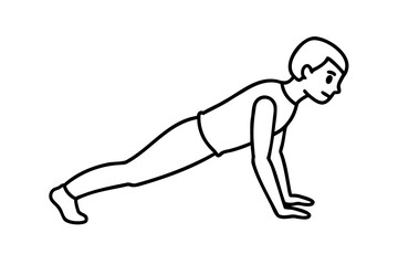 Man doing plank exercise fitness workout bodyweight training