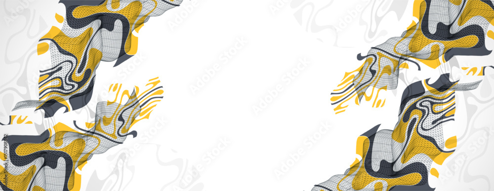 Aufkleber The abstract wave is made in a frame style. Template for science and technology presentation. Vector art.
