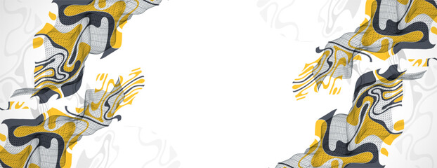 The abstract wave is made in a frame style. Template for science and technology presentation. Vector art.