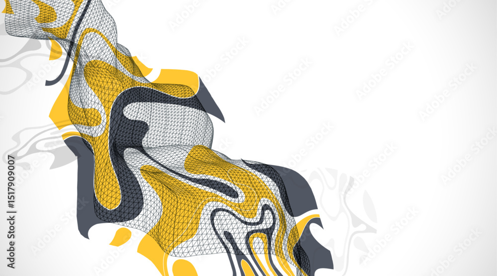 Aufkleber The abstract wave is made in a frame style. Template for science and technology presentation. Vector art.