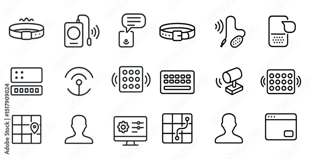 Poster innovative smart home and networking line icons for technology design