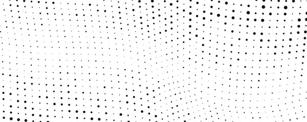 Abstract halftone background with wavy surface on white background