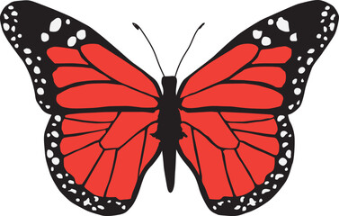 Red butterfly illustration graphics featuring unique wing shapes and symmetrical designs