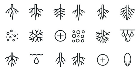Fototapeta premium Minimalist plant and nature icons for design projects