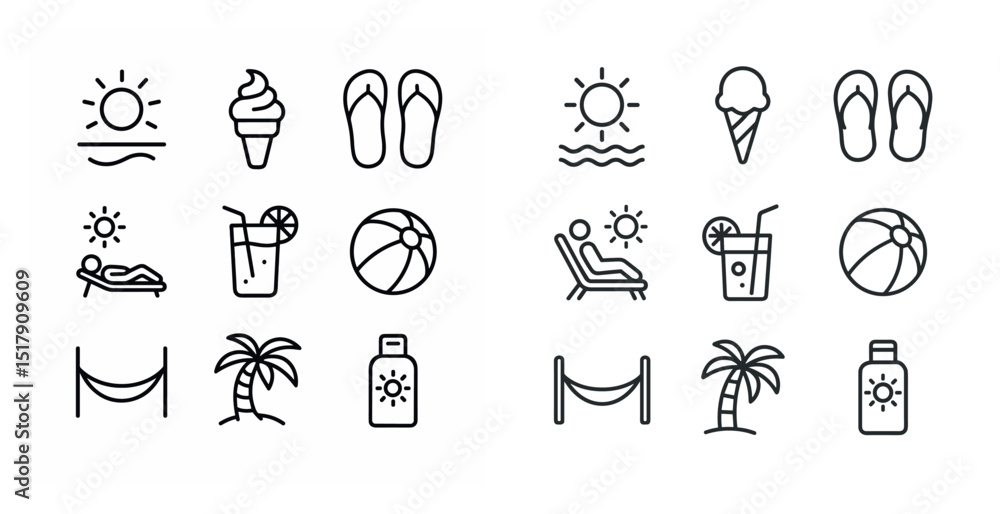 Poster set of icons for web design