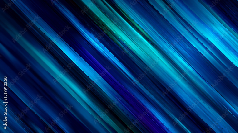 Poster diagonal lines in shades of blue and teal create a dynamic abstract background, suggesting speed, mo