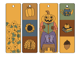 Autumn-themed bookmarks collection 
