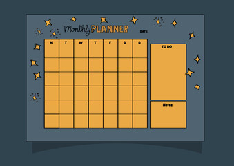 Stars' monthly planner for journaling, planning, and school.