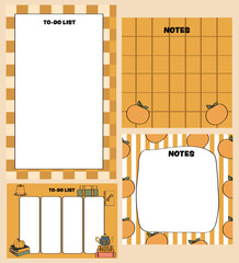 Orange themed notepad and sticky notes planning collection