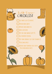 Autumn vibes self-care checklist