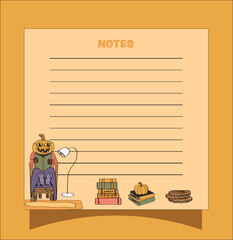 sticky note, memo pad with autumn cozy vibes