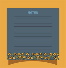 sticky note, memo pad with autumn flowers
