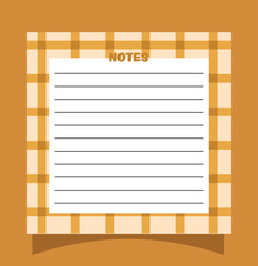 sticky note, memo pad with plaid pattern background