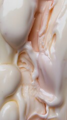 Close-up Abstract of Creamy Cosmetic Texture with Swirls and Ripples
