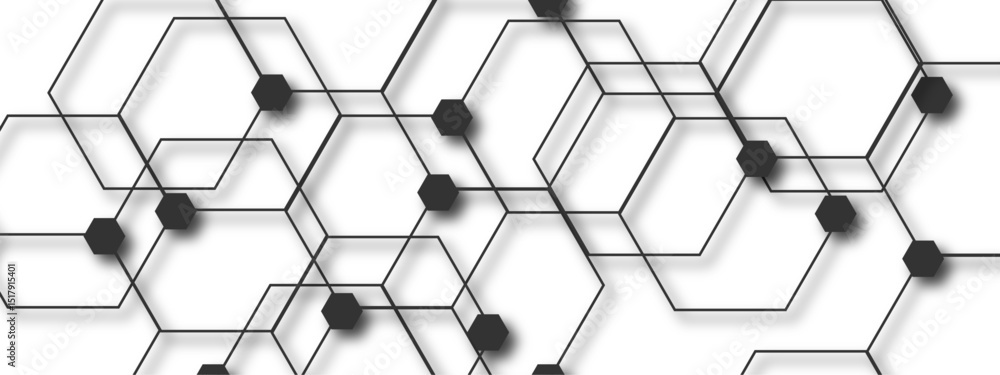 Poster abstract seamless background featuring a modern geometric pattern with overlapping hexagons and line