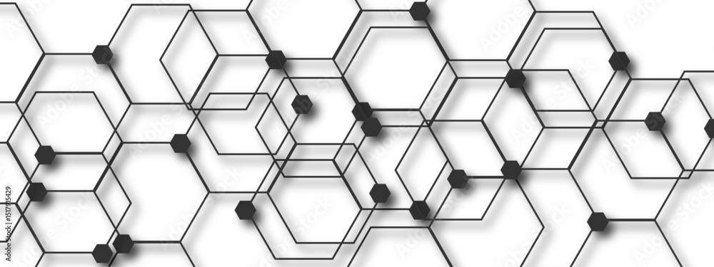 Leinwandbilder abstract seamless background featuring a modern geometric pattern with overlapping hexagons and line
