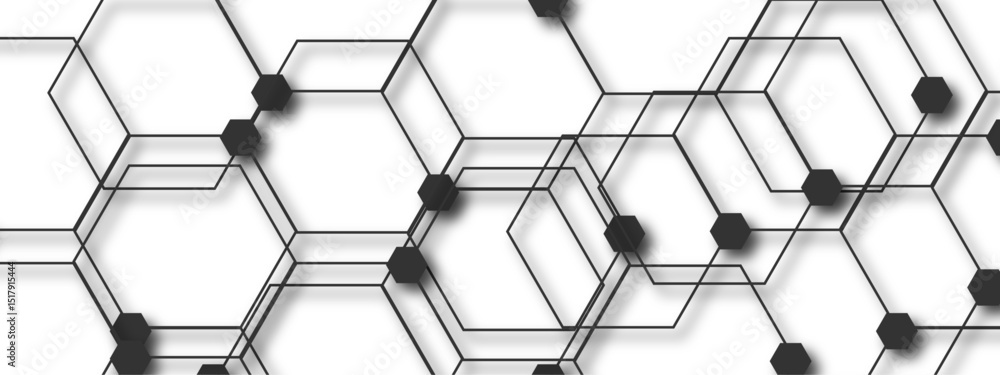 Poster abstract seamless background featuring a modern geometric pattern with overlapping hexagons and line