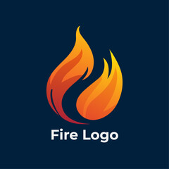 Bonfire Logotype Design, Burning Flame Emblem, Heat Symbol Icon, vector template

