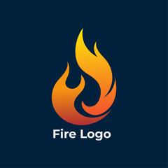 Minimalist Flame Logo, Fire Icon for Branding, Blaze Symbol Design, vector template
