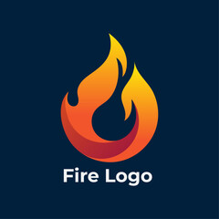 Fire Logo Design, Fire Symbol for Brand Identity, Bonfire Icon, vector template
