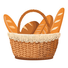 Fototapeta premium Lace Trim Bread Basket - Vector Illustration