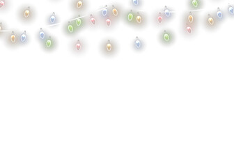 png dark background with isolated christmas lights glowing border gold bulb garland vector design element celebration card winter party wire booklet abstract art concept fairy light

