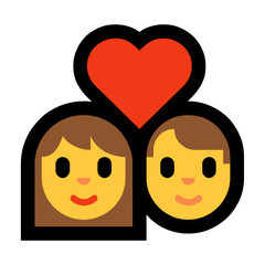 Obraz premium Heart with Face Emoji