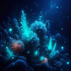 Ocean Depths in bioluminescent colors