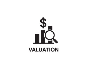 Valuation icon vector design art illustration.