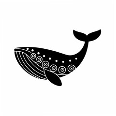 creative Silhouette simple Whale Vector Illustration 