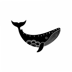 creative Silhouette simple Whale Vector Illustration 