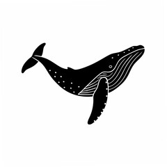 creative Silhouette simple Whale Vector Illustration 