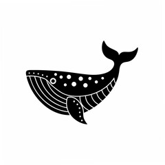creative Silhouette simple Whale Vector Illustration 