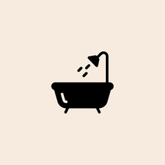Bathtub icon flat vector design.