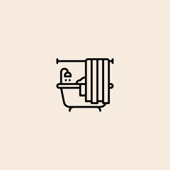 Bathtub icon flat vector design.