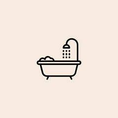Bathtub icon flat vector design.