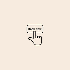 Book now icon flat vector design.
