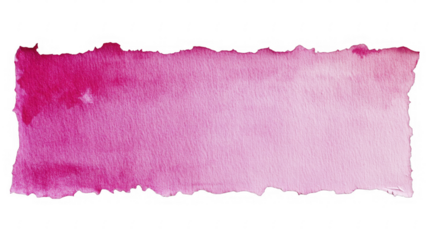 Watercolor paper with jagged edges, horizontal pink gradient on a transparent background, PNG image, PNG file