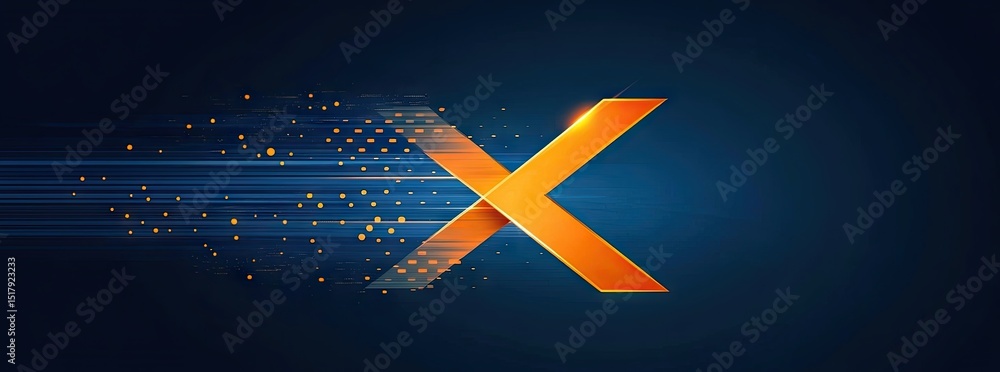 Poster abstract graphic with an orange 