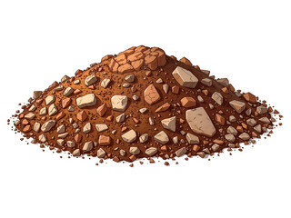 Realistic pile of soil and rocks. Ideal for construction, nature, or earth-related visuals. Generative AI
