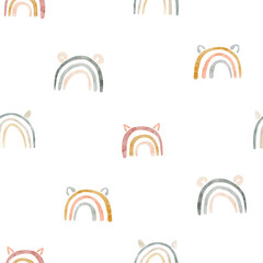 Charming seamless rainbow print, artwork for children's rooms. Great for wallpaper, fabric, and texture lovers.