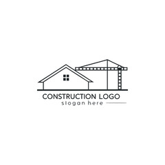 Construction vector logo for real estate company or agent as business purpose