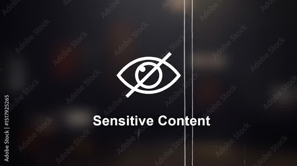 Poster showing blurred video with graphic for sensitive content displayed clearly