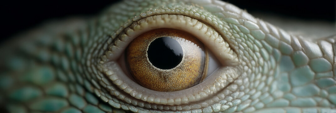 Close-up of a vibrant reptilian eye, embodying cryptic ancient wisdom, perfect for Reptile Awareness Day and quirky decor themes