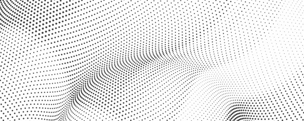 Subtle White and Gray Abstract Halftone Dot Wave Pattern Background for Modern and Minimalist Designs © gd-house